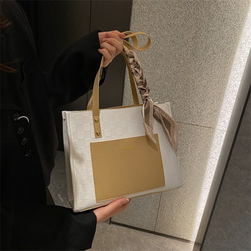 Dual-Tone Textured Elegance Bag