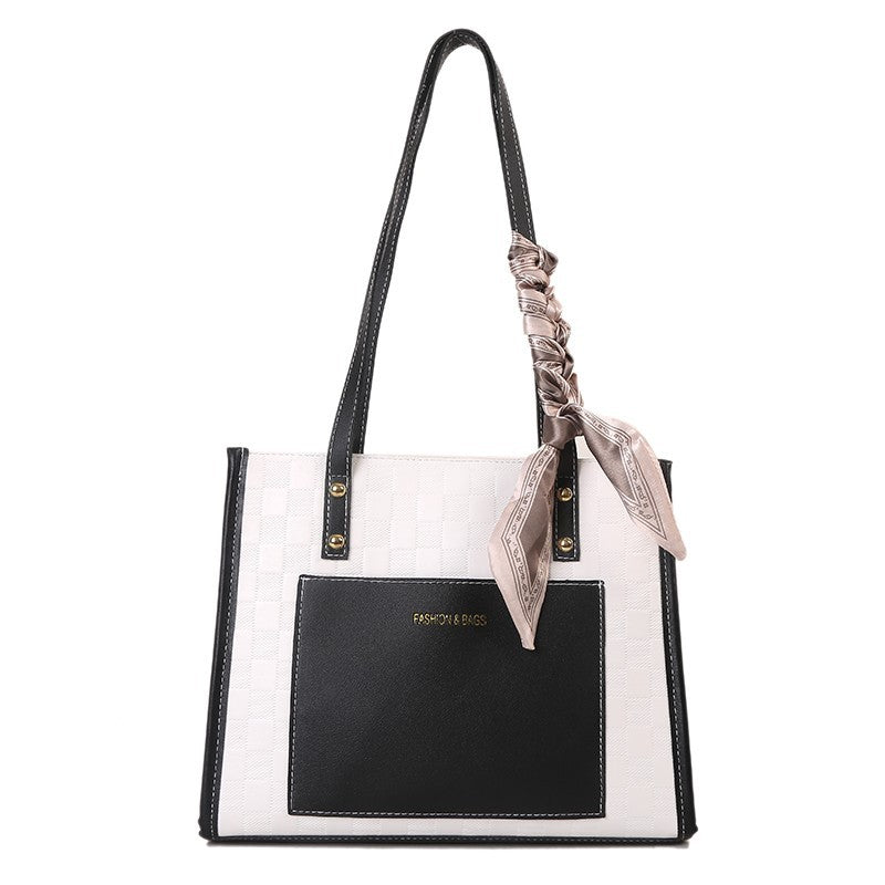 Dual-Tone Textured Elegance Bag